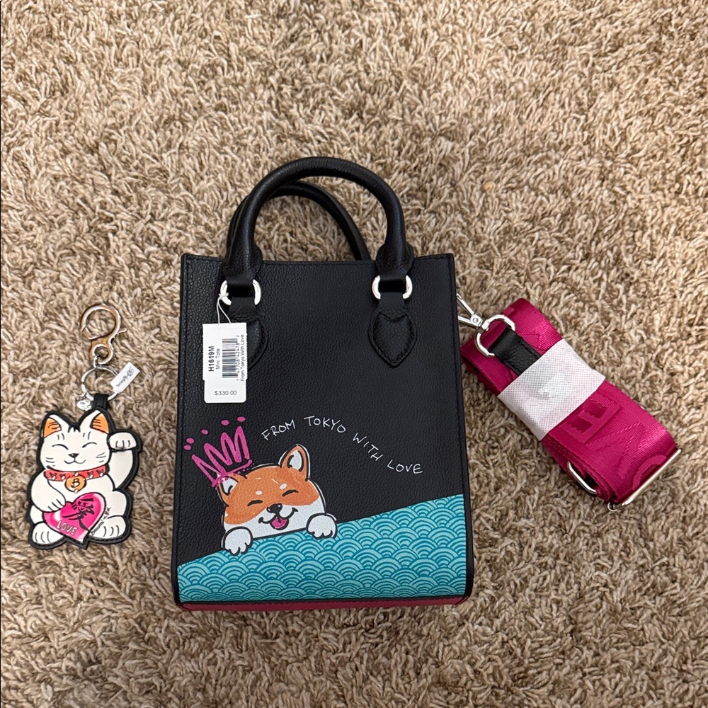 Brighton Tokyo Love Shiba Inu Leather Mini Tote NWT